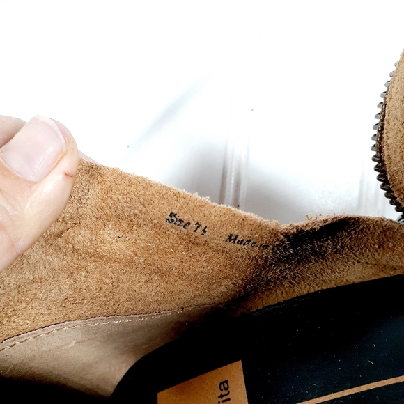 DOLCE VITA Janele Twin-zip Classic Suede Leather Bootie In Camel C501 - Picture 12 of 13